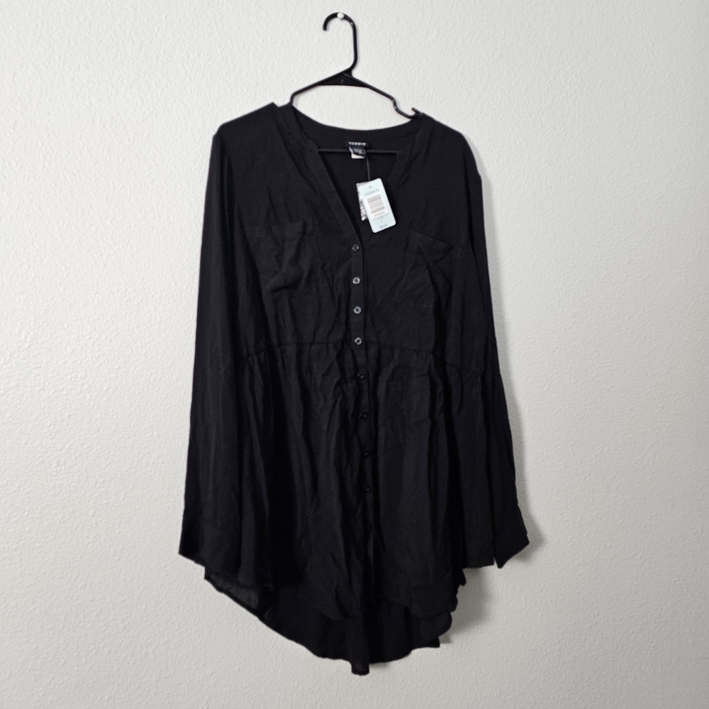 Torrid Black Button-Down Blouse